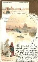 Saint Petersburg - 2 litho Art Nouveau pre-1902 postcards