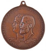 Románia 1906. "Bukaresti Általános Kiállítás" Br emlékérem füllel (40mm) T:2 ph.
Romania ...