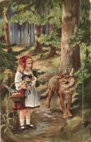 Rotkäppchen / Little Red Riding-Hood and the wolf, Amag Kunst nr. 126 s: A. Hansa (fa)
