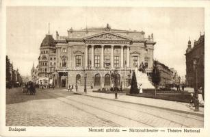 Budapest VII. Nemzeti színház - 3 db főleg RÉGI városképes lap / 3 mostly pre-1945 town-view postcar...
