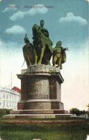 23 db VEGYES magyar és külföldi városképes lap lovas szobrokkal / 23 mixed Hungarian and European town view postcards with horsemen monuments