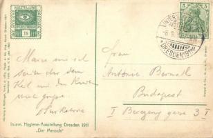 1911 Dresden, Intern. Hygiene-Ausstellung, Festplatz, Halle Der Mensch / exhibition, square, hall, i...