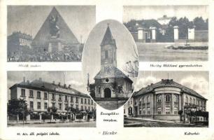 Bicske - 4 db RÉGI városképes lap / 4 pre-1945 town-view postcards