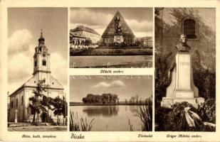 Bicske - 4 db RÉGI városképes lap / 4 pre-1945 town-view postcards