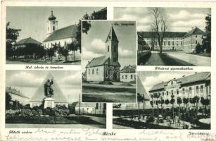 Bicske - 4 db RÉGI városképes lap / 4 pre-1945 town-view postcards
