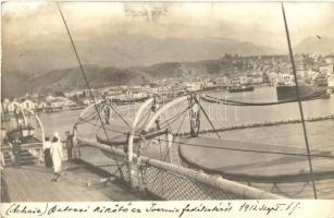 1912 Patras, view port from the SS Ivarnias board (British ocean liner), photo (Rb)