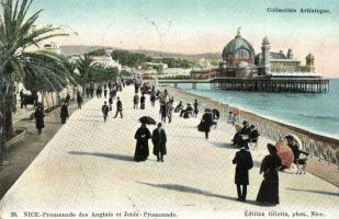Nice, Nizza; Promenade des Anglais et Jetée / promenade, jetty, Edition Giletta (EB)