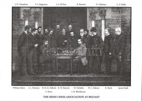 The Irish Chess Association at Belfast, limited edition of 30, big-sized postcard (21 cm x 15 cm) (EK)