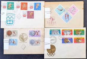 Sport motívum 54 klf komplett sor, 44 klf önálló érték, 50 klf blokk és 60 klf FDC / Sport thematic ...