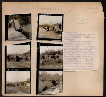 cca 1950-1960 Budapest, Szabadtéri színpad építése a Gellért-hegy oldalában, MTI sajtófotó, Bojár Sándor felvétele, 9 db kép, 6x6 cm