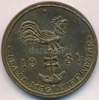 1981. "Majd megvirrad már / 1956 - A szabadságharc 25-ik évfordulója" Br emlékérem (36,5mm) T:2