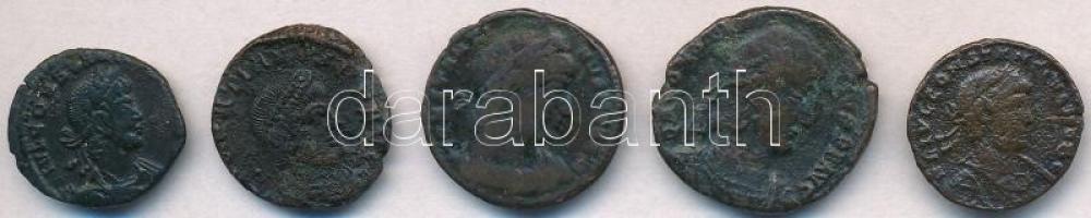 5db-os hamis római rézpénz tétel, közte IV. századi császárok érméivel T:2-,3 5pcs of fake Roman copper coins, with coins from the 4th century C:VF,F