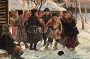 12 db RÉGI orosz művészlap / 12 pre-1945 Russian art postcards