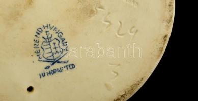 Herendi csupros kislány kopóval, kézzel festett, jelzett, hibátlan, m: 21,5 cm