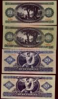 Kis forint tétel 10Ft 1962,1969. + 20Ft 1969,1980. + 50Ft papírráncokkal 1983. + 100Ft 1949,1957,196...