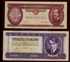 Kis forint tétel 10Ft 1962,1969. + 20Ft 1969,1980. + 50Ft papírráncokkal 1983. + 100Ft 1949,1957,196...