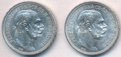 1912KB 1K Ag "Ferenc József" (2x) T:1- Adamo K5.1