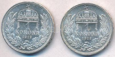 1912KB 1K Ag "Ferenc József" (2x) T:1-
Adamo K5.1