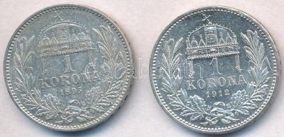 1895KB-1912KB 1K Ag "Ferenc József" (2x) T:2,2-,1-