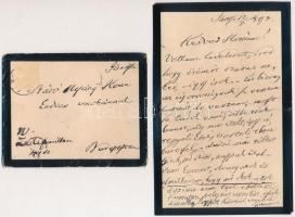 1893 Jánosi, Báró Nyáry Ilonának címzett levél nagyapjától Budapestre