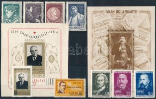1962-1966 Personalities 2 set + 2 block + 2 stamp, 1962-1966 Személyiségek motívum 2 db sor + 2 db blokk + 2 db önálló érték