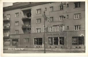 Vienna, Wien - 2 pre-1945 postcards, one with Cafe Goethehof, destroyed cafe interior after the Austrian Civil War, shot to pieces; one with Franz Sack's brewery