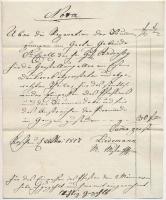 1817 Kassa, Német nyelvű számla Andrássy gróf nevének említésével