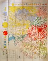 1942 Közép-Európa nemzetiségi térképe. Kidolgozta Dr. Jakabffy Imre. Teleki Pál tudományos intézet. Két részes, nagy méretű. / Ethnical map of Central-Europe- Large map in two parts. 160x110 cm