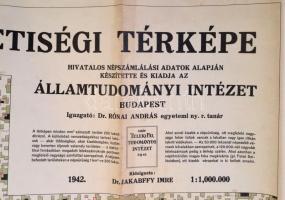 1942 Közép-Európa nemzetiségi térképe. Kidolgozta Dr. Jakabffy Imre. Teleki Pál tudományos intézet. ...