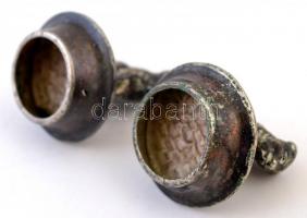 Ezüstözött dugófedő két darab. Farkas/kutya és medve figurák / 2 cork caps 3, 4 cm