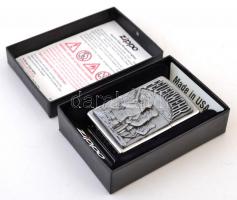 Zippó öngyújtó tűzoltós dombornyomással eredeti dobozában / Fire brigade Zippo lighter in original b...