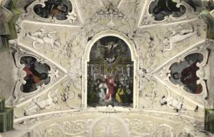 Késmárk, Kezmarok; Thököly vár kápolna belső, mennyezet, Schmidt Edgar kiadása / castle-chapel interior, ceiling (EK)