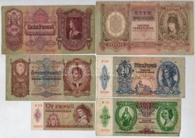 1930-1943. 5P-1000P (6xklf) pengő bankjegy T:III,III-