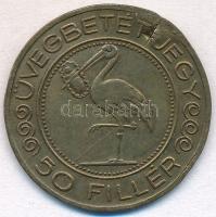 ~1930. 50f "Budapesti Központi Általános Tejcsarnok R. T." üvegbetétjegye T:2,2- ph., repe...