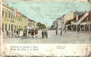 Bród, Brod an der Save, Bosanski Brod; Jelacicev trg / Jelacicplatz / tér, bazár / square, bazaar (EM)