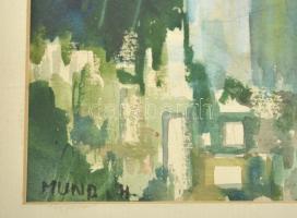 Mund jelzéssel: Templom. Vegyes technika, papír, üvegezett keretben, 23×19 cm