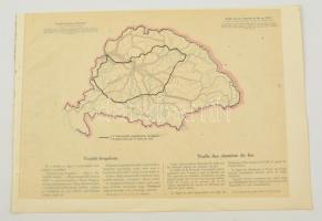 A vasúti forgalom Magyarországon 1913-ban, térkép magyarázattal, 37x27 cm