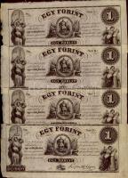 Emigrációs kiadás "Kossuth bankók" 18.. 1Ft A,B,C,D 4klf sorozatbetűvel T:I