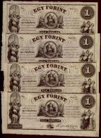 Emigrációs kiadás "Kossuth bankók" 18.. 1Ft A,B,C,D 4klf sorozatbetűvel T:I