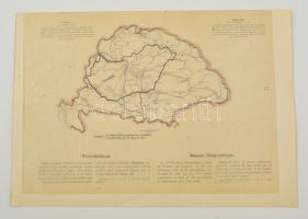 A távíróhálózat Magyarországon 1913-ban, térkép magyarázattal, 37x27 cm