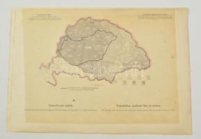 Az írni, olvasni tudók aránya Magyarországon 1910-ben, térkép magyarázattal, 37x27 cm