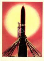 8 db MODERN űrhajózás motívumlap: holdra szállás, űrhajók / 8 MODERN astronautics motive cards: Luna...