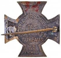 ~1914. "Ferenc József - II. Vilmos" fém jelvény "OFFIZ. VERSCHLEISS DES KRIEGSHILFS B...