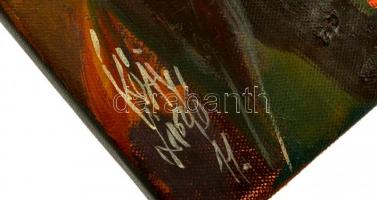 Kéri László (1949- ): Kettős, olaj, vászon, jelzett, 30×24 cm