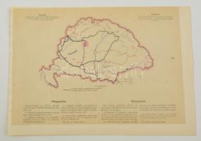 Sörgyártás Magyarországon az 1912-1913-as termelőévben, térkép magyarázattal, 37x27 cm