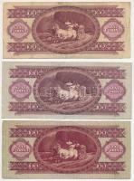 1949. 100Ft + 1968. 100Ft + 1984. 100Ft fordított hátlapi alapnyomattal (tulipán lefelé) T:III