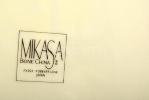 Mikasa virágmintás esküvői alkalmi porcelán süteményes tál és tortalapát, matricás, jelzett, apró ko...