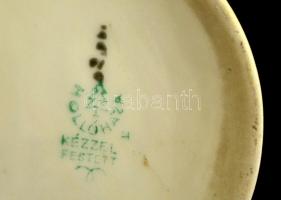 Hollóházi dekoratív váza, kézzel festett, jelzett, kopásnyomokkal, m: 25,5 cm