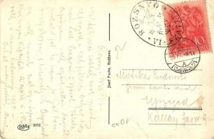 Rozsnyó, Roznava; látkép, Josef Fuchs kiadása, Lichtig 3052. / general view, '1938 Rozsnyó viss...