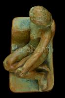 Radványi kerámia: Fekvő akt. Mázas kerámia. Jelzett, hibátlan. 19x21 cm